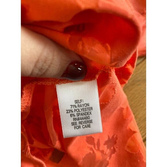 Apt. 9, women’s peach cap sleeve, sheer floral casual blouse size XL - Picture 9 of 9